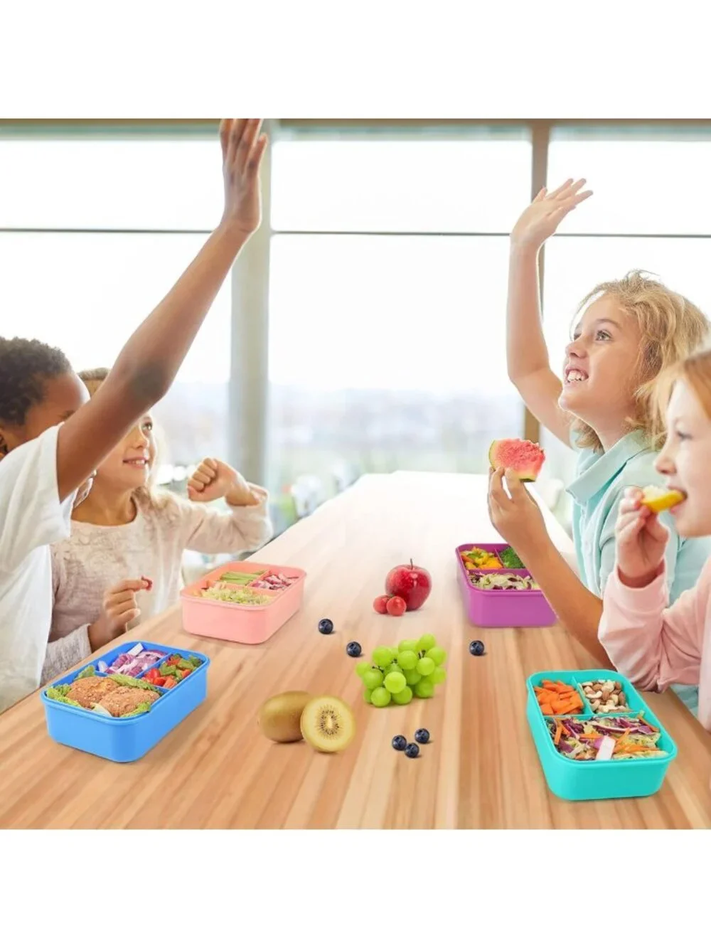 Leakproof Bento Box for Adults & Teens - 3-Compartment Lunch Container with